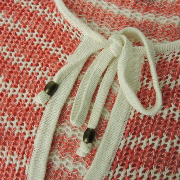 Tommy Bahama Open Knit Striped Tunic Cover up top - Picture 4 of 9